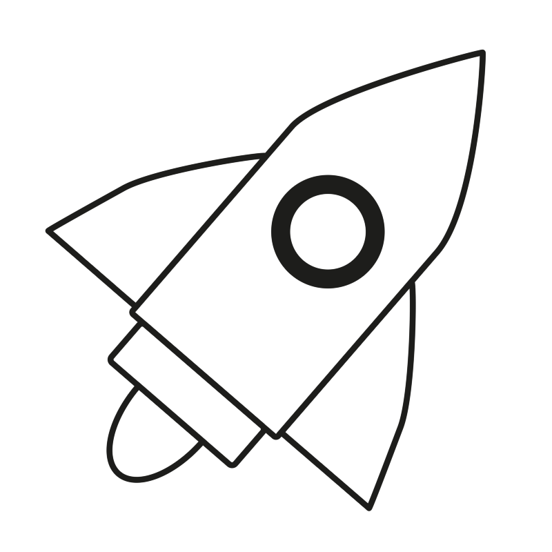 Zeichnung einer Rakete